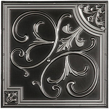Florence Ceiling Tile Antique Silver - Box of 10